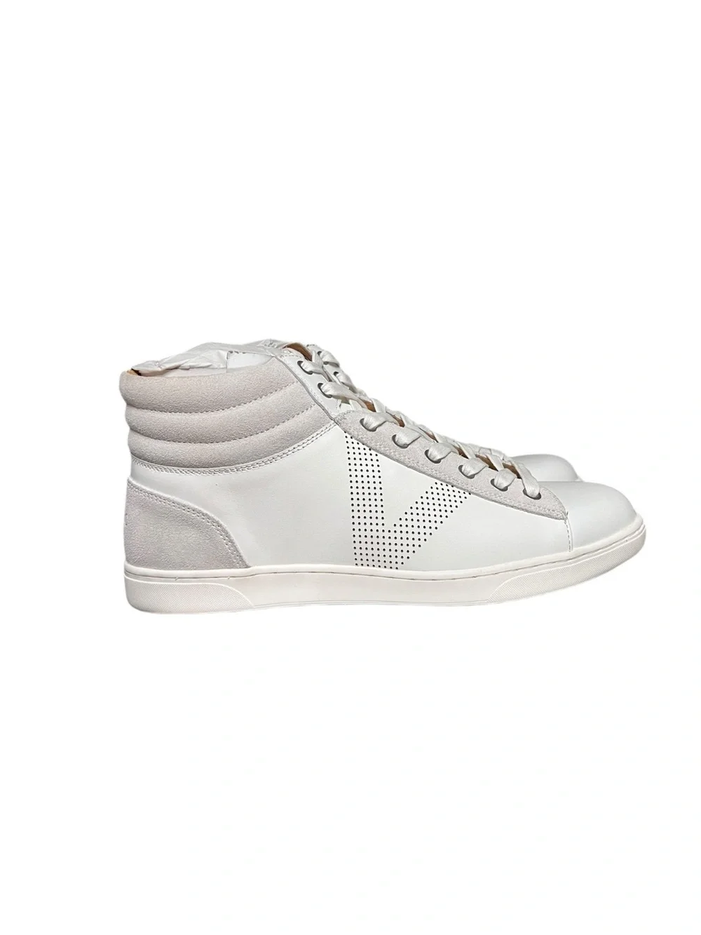 🌻Vionic Malcom High Top Sneakers White Leather Perforated Men's Size 8.5
